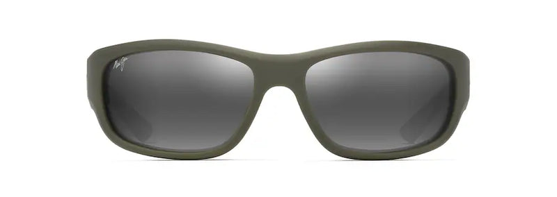 Maui Jim Ma'ukele Matte Solid Military Green with Brown Frame - Neutral Grey Lens - Polarized Sunglasses