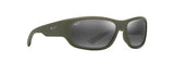 Maui Jim Ma'ukele Matte Solid Military Green with Brown Frame - Neutral Grey Lens - Polarized Sunglasses