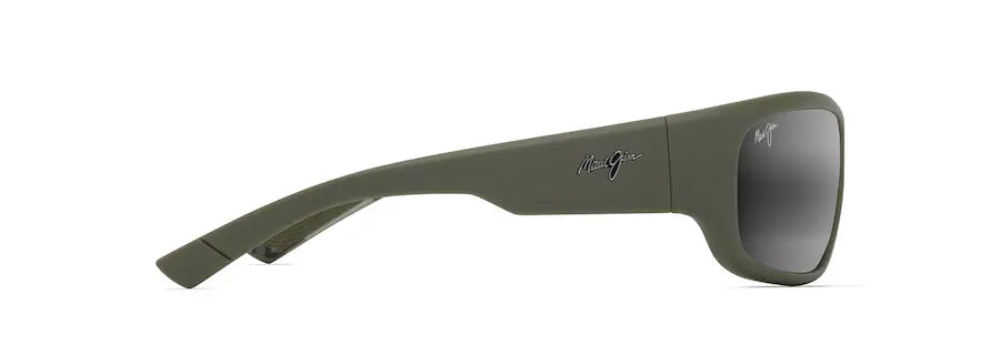 Maui Jim Ma'ukele Matte Solid Military Green with Brown Frame - Neutral Grey Lens - Polarized Sunglasses