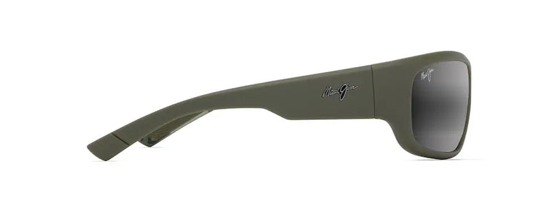 Maui Jim Ma'ukele Matte Solid Military Green with Brown Frame - Neutral Grey Lens - Polarized Sunglasses