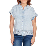 Ruby Rd. Womens Double Gauze Short Sleeve Top