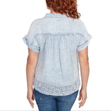 Ruby Rd. Womens Double Gauze Short Sleeve Top