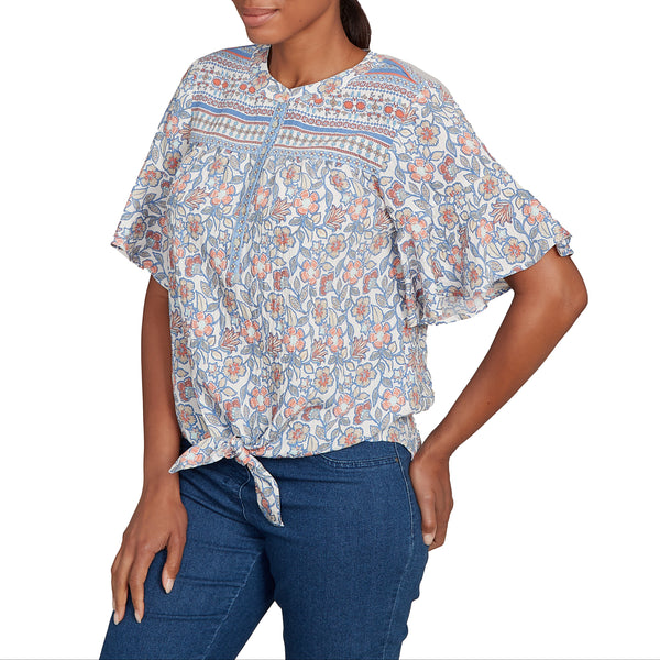 Ruby Rd. Womens Elbow Sleeve Top