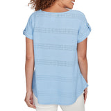 Ruby Rd. Womens Jacquard Knit Short Sleeve Top