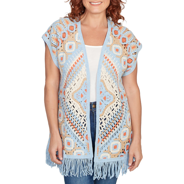 Ruby Rd. Womens Crochet Cardigan