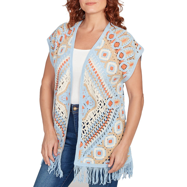 Ruby Rd. Womens Crochet Cardigan