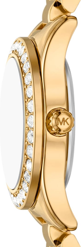 Michael Kors Womens Lexington Gold Interchangeable Top Ring Watch Set