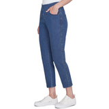 Ruby Rd. Womens Extra Stretch Denim Jeans with Braid Detail