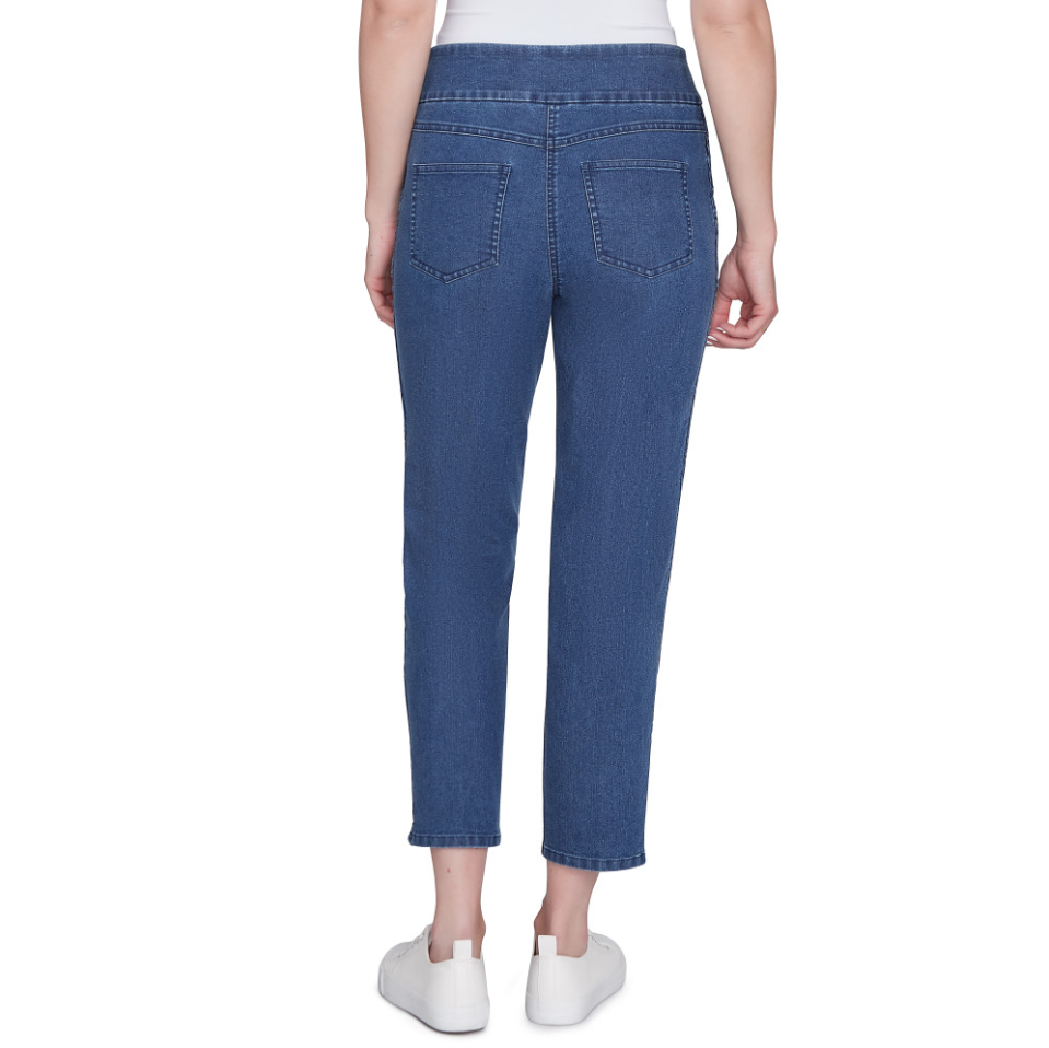 Ruby Rd. Womens Extra Stretch Denim Jeans with Braid Detail