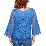 Ruby Rd. Womens Crochet Overlay Top