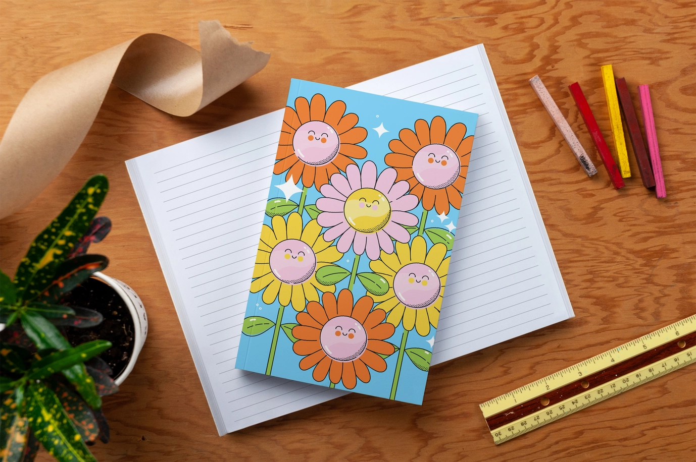 Denik Charbonneau Floral Classic Layflat Journal Notebook