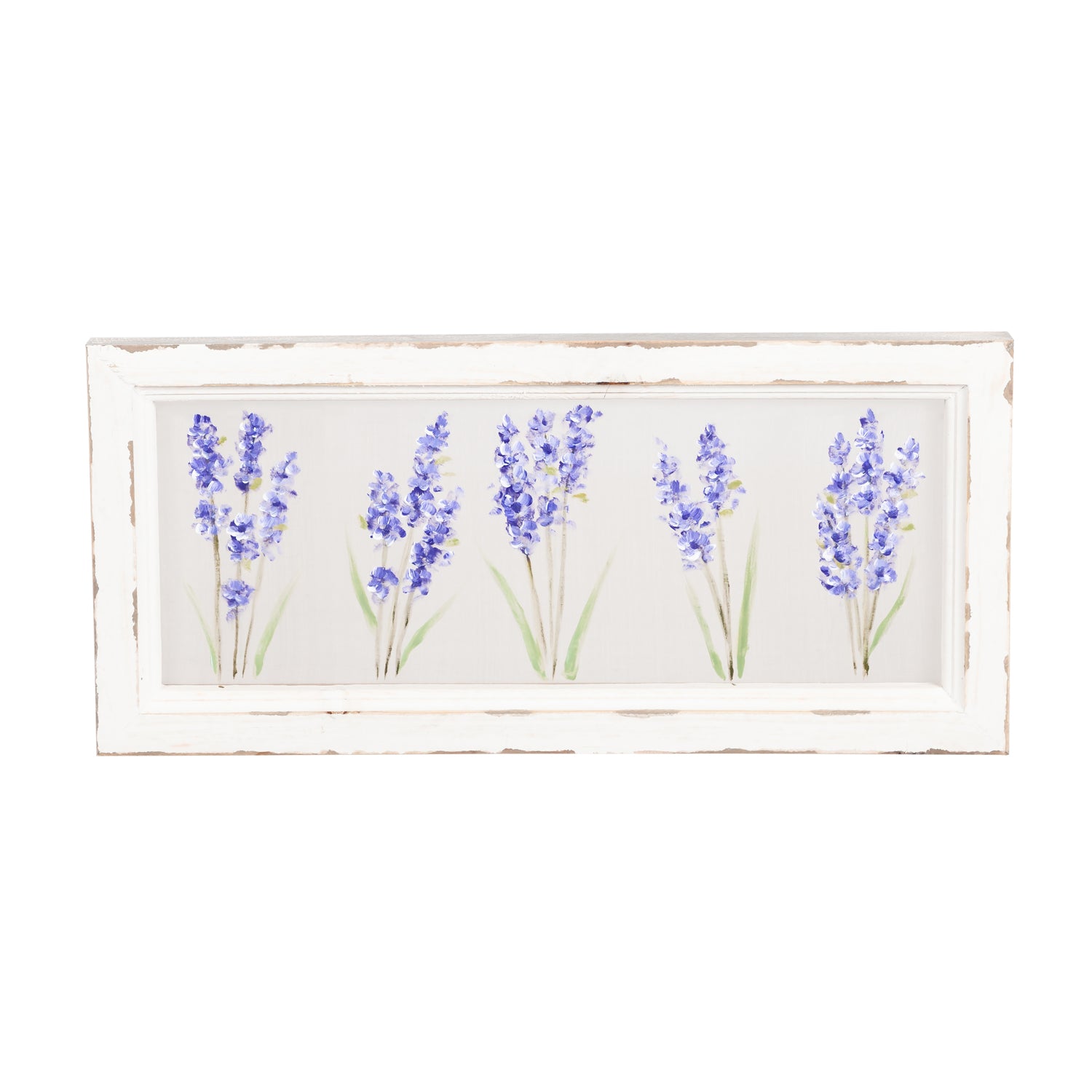 Evergreen 20"W x 9"H Lilacs Hand Painted Screen Wood Frame Wall Decor