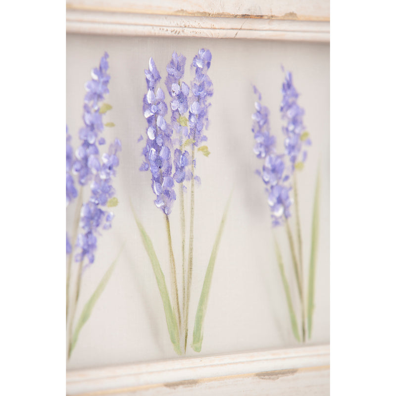 Evergreen 20"W x 9"H Lilacs Hand Painted Screen Wood Frame Wall Decor