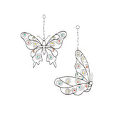 Evergreen Metal Wall Butterfly with Glass Beads - Set of 2