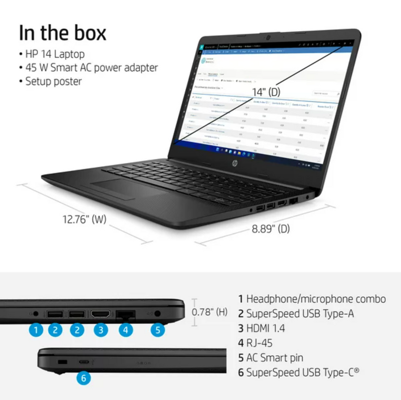 HP Stream 14" HD Notebook Laptop