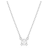 Swarovski Stilla Square Cut Pendant Necklace - White and Rhodium Plated