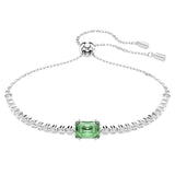 Swarovski Matrix Tennis Bracelet - Mixed Cuts, Green, Rhodium plated