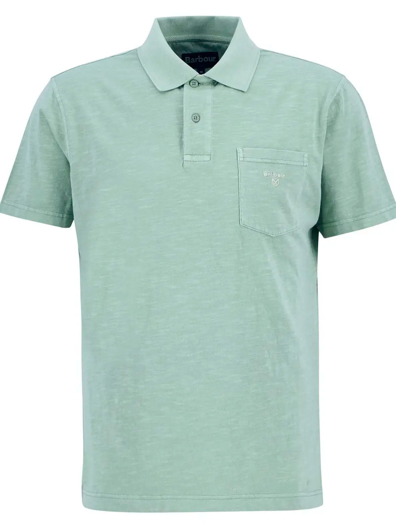 Barbour Mens Pigment Dye Slub Short Sleeve Polo Shirt