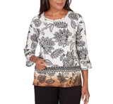 Ruby Rd. Womens Ombre Floral Crew Neck Top