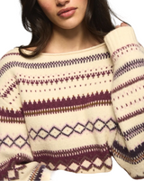 Lucky Brand Womens Fair Isle Crew Sweater