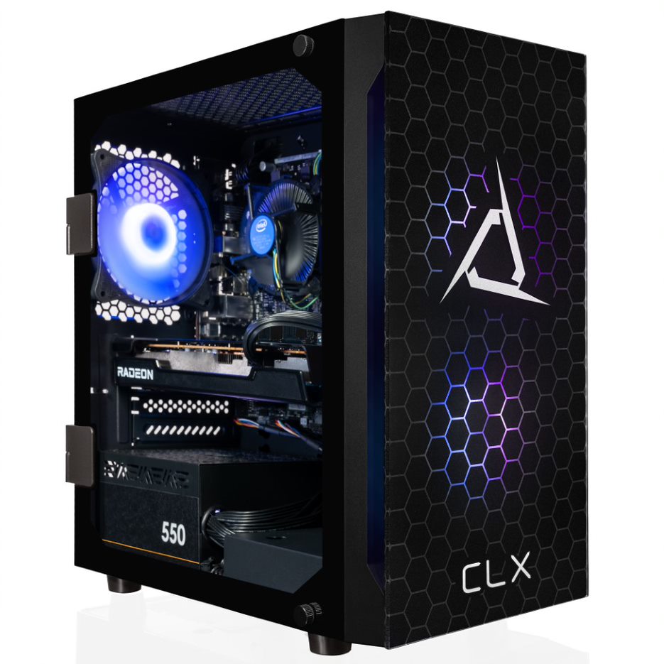 CLX SET Gaming Desktop - Intel Core i5 11400F 2.6GHz 6-Core Processor, 16GB DDR4 Memory, Radeon RX 6600 XT 8GB GDDR6 Graphics, 500GB M.2 NVMe SSD, 2TB HDD, WiFi, Black CLX Edition Spear MicroATX Tower RGB Fans, Windows 11 Home 64-bit