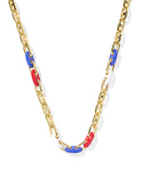 Kendra Scott Gold-Plated Bailey Red White & Blue Chain Necklace