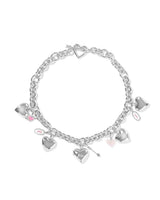 Jayna Mother Of Pearl Statement Valentines Necklace - Silver Plated
