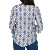 Alfred Dunner Womens Diamond Textured Top With Necklace