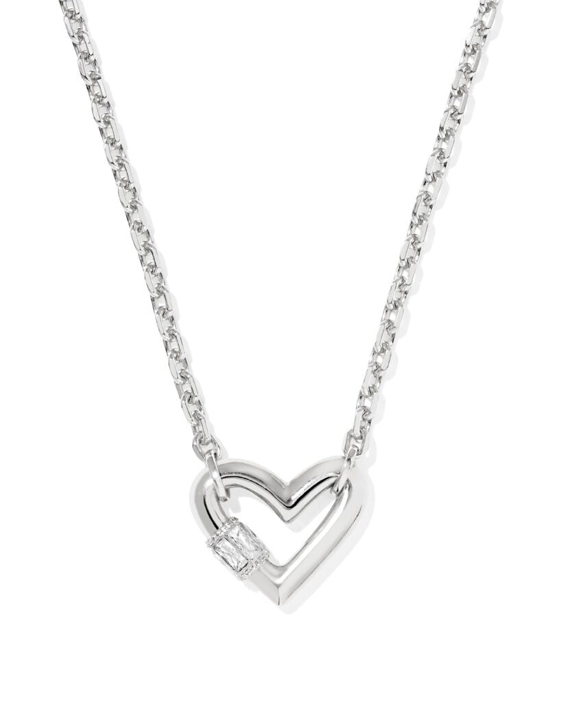 Kendra Scott Emery Silver Heart Short Pendant Necklace