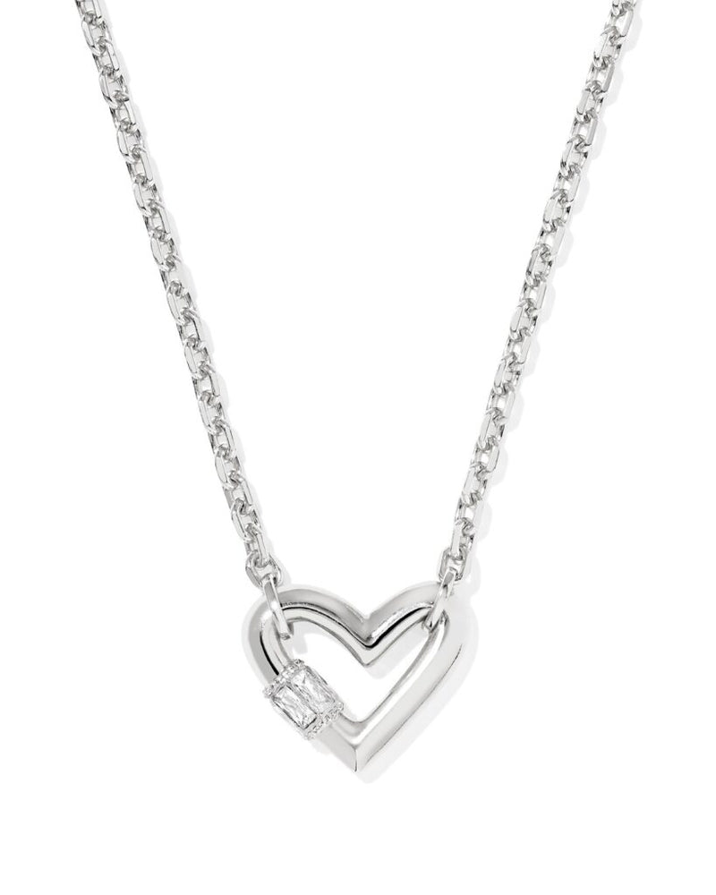 Kendra Scott Emery Silver Heart Short Pendant Necklace
