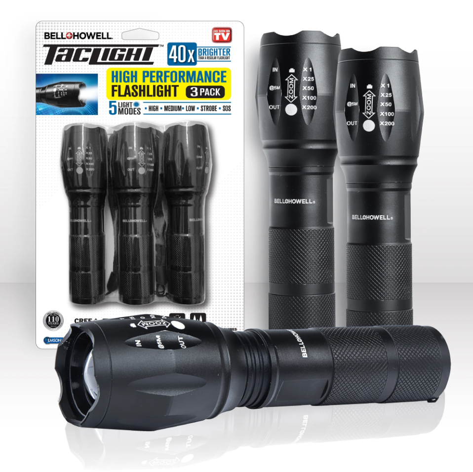 Bell + Howell Taclight High Performance Mini Flashlight - 3 Pack