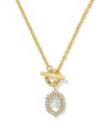 Kendra Scott Daphne Crystal Frame Gold Toggle Necklace - Mother of Pearl
