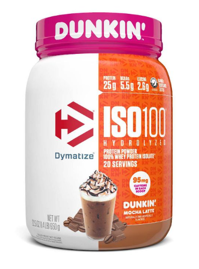 Dymatize ISO-100 Hydrolyzed Whey Protein Powder - Dunkin Mocha Latte - 1.4 lb.