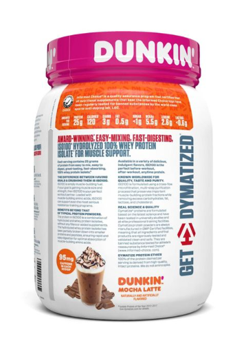 Dymatize ISO-100 Hydrolyzed Whey Protein Powder - Dunkin Mocha Latte - 1.4 lb.