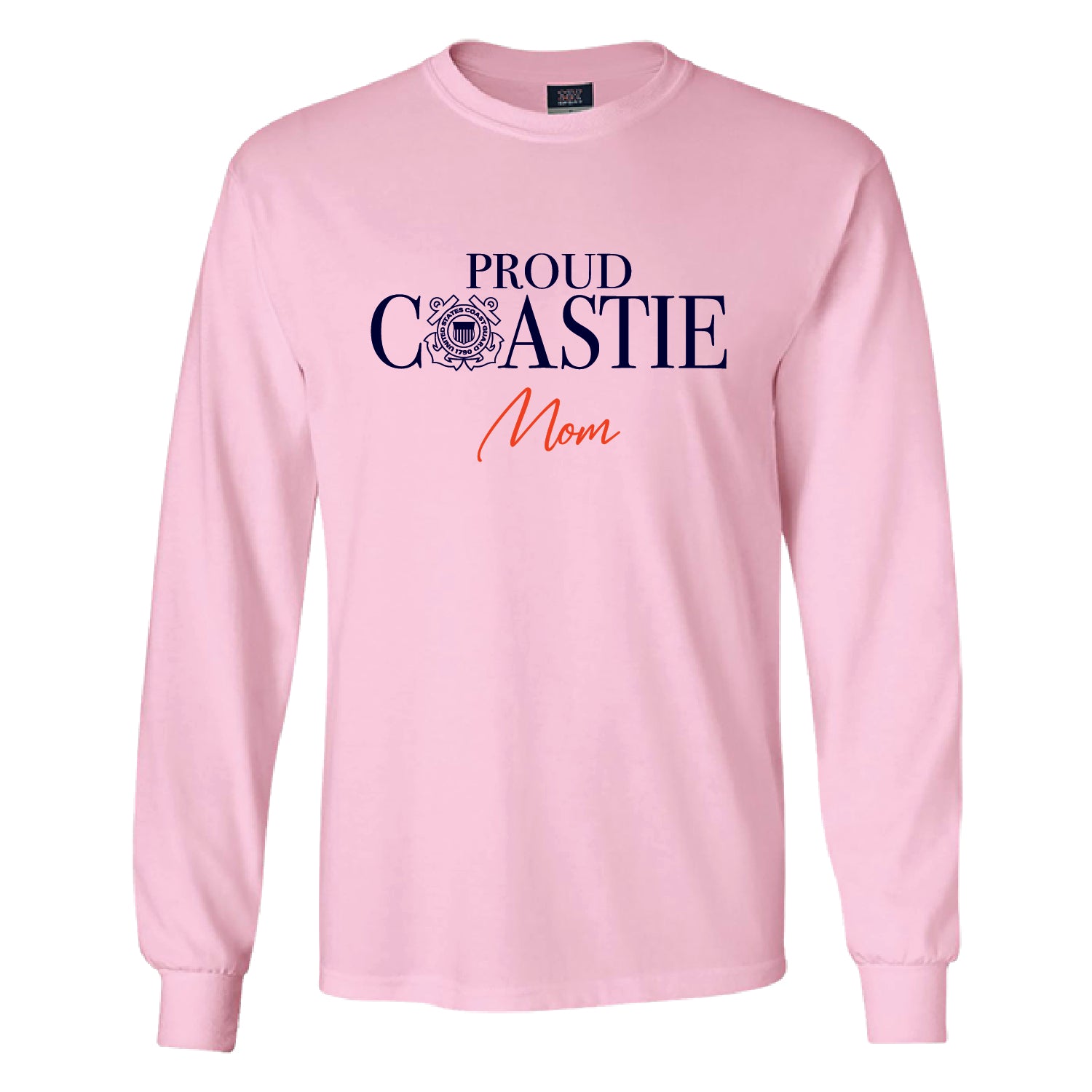 Coast Guard Womens Proud Coastie Mom with Navy Ink Long Sleeve T-Shirt