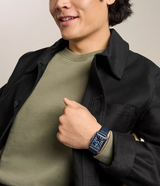 Fossil Carraway Three-Hand Navy Croco Leather Watch