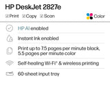 HP DeskJet 2827e Wireless AI-Enabled All-in-One Inkjet Printer