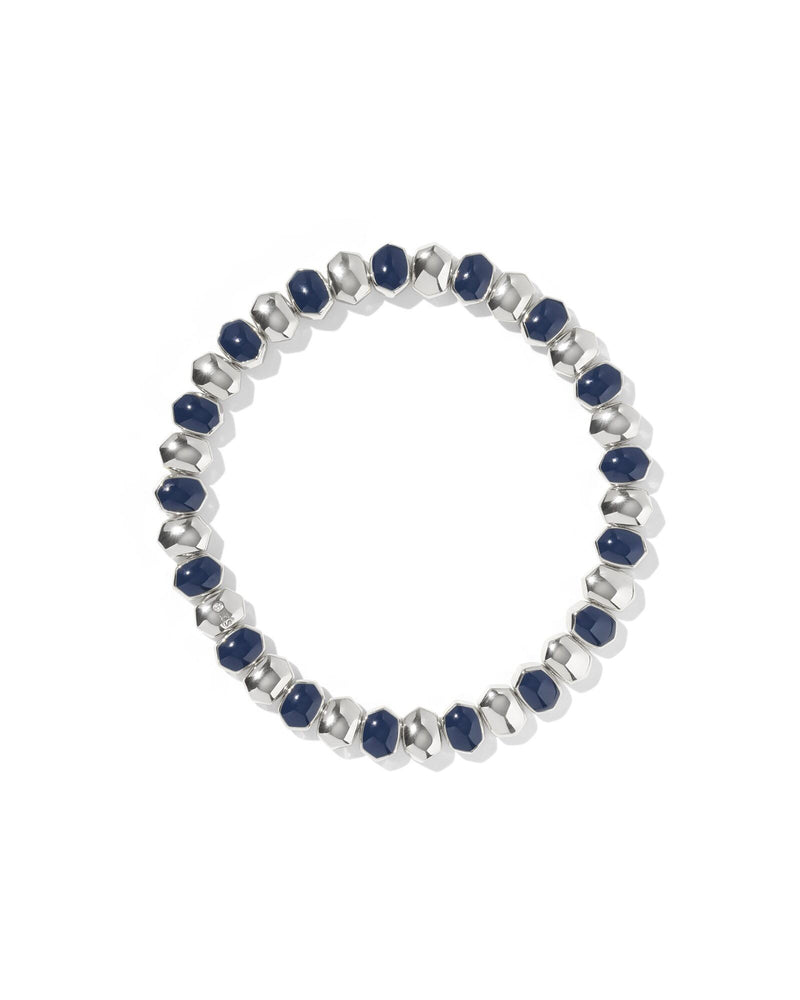 Kendra Scott Daphne Navy & Silver Enamel Stretch Bracelet