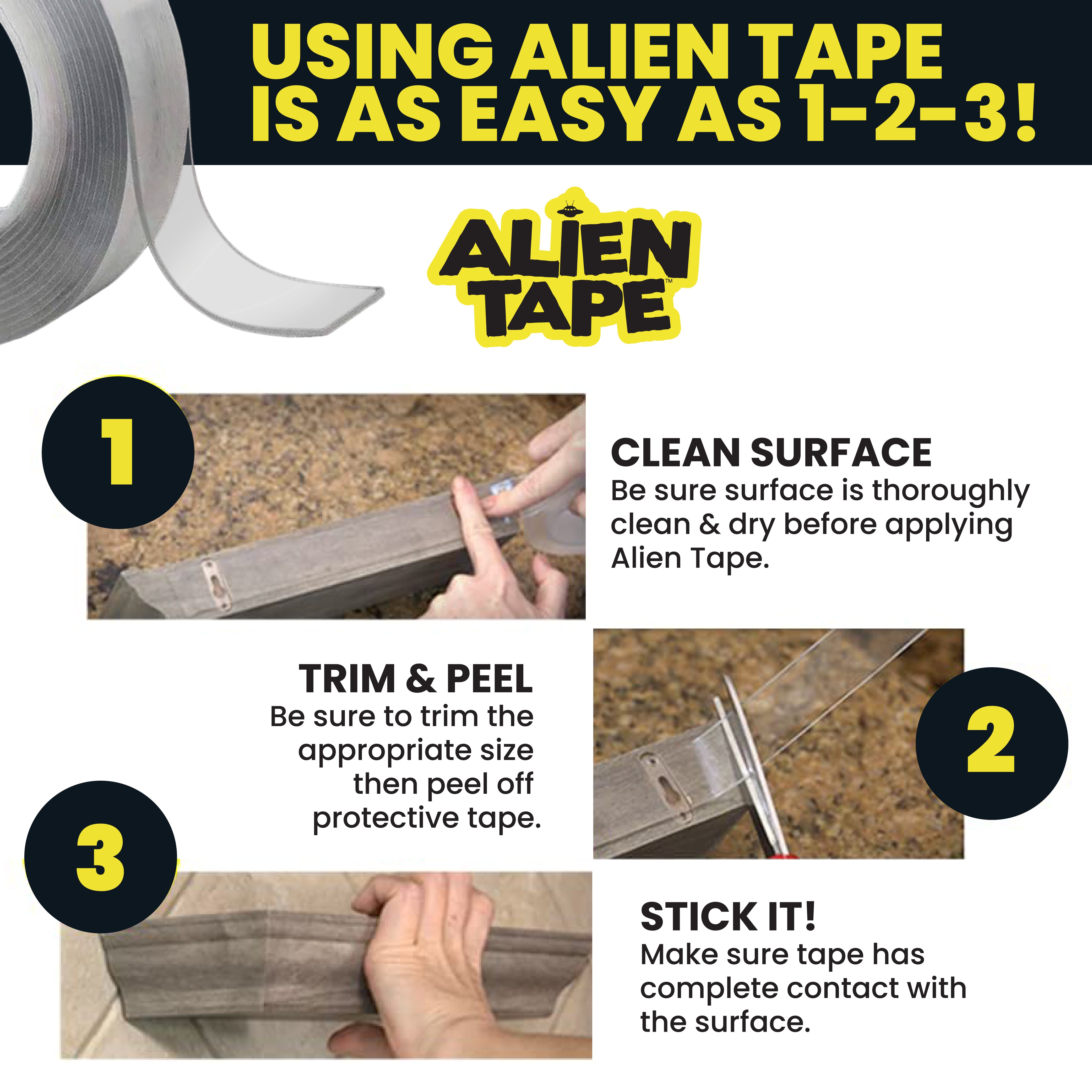 As Seen On TV Alien Tape 10 ft. Multi-Surface Tape Reusable Double-Sided - 3 Pack