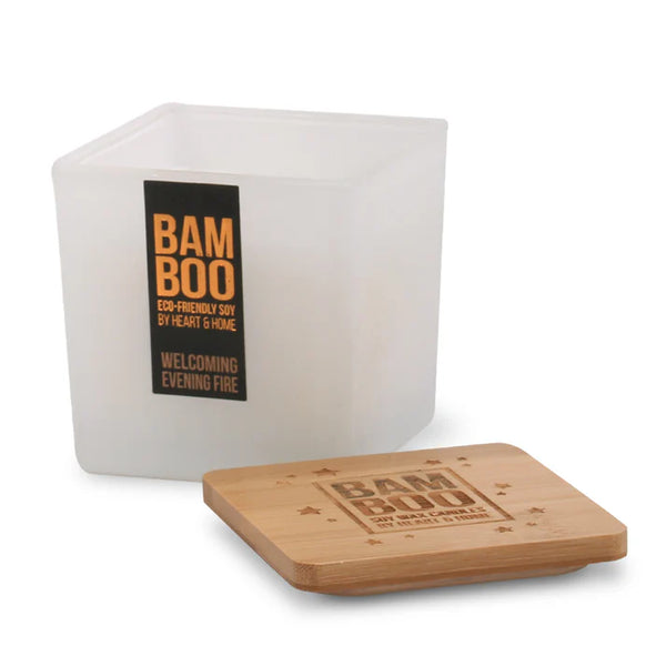 Heart & Home Bamboo Welcoming Evening Fire Large Candle