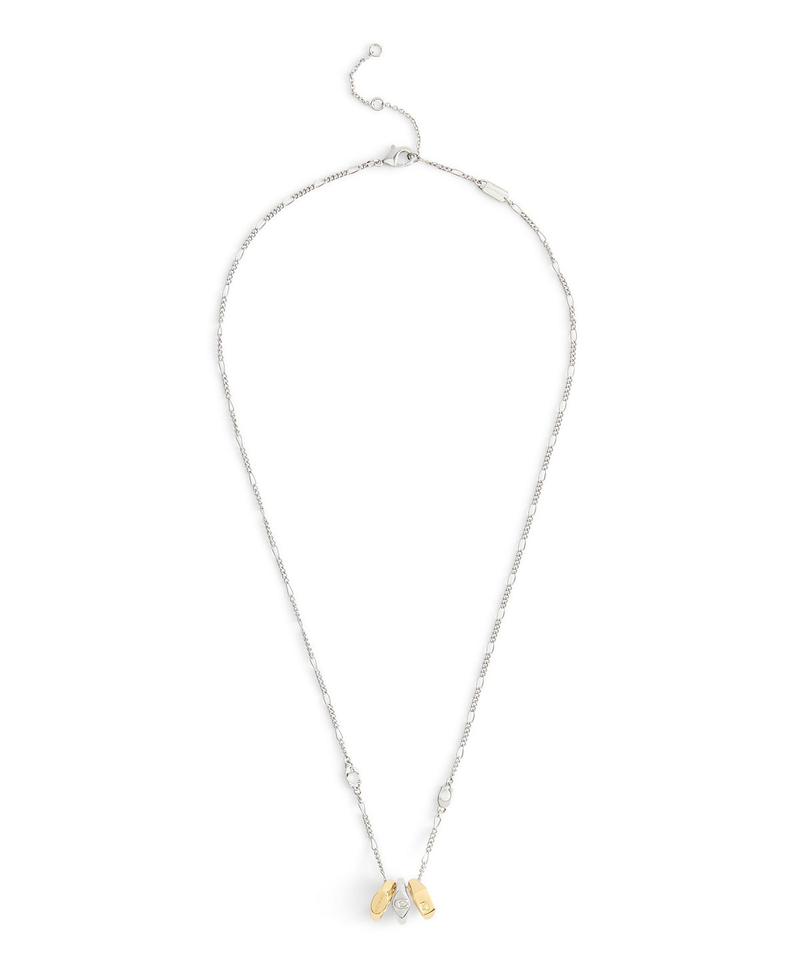 COACH Two-Tone Signature Signet Rondelle Pendant Necklace
