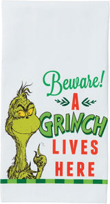 Enesco The Grinch Beware Tea Towel Dish Cloth