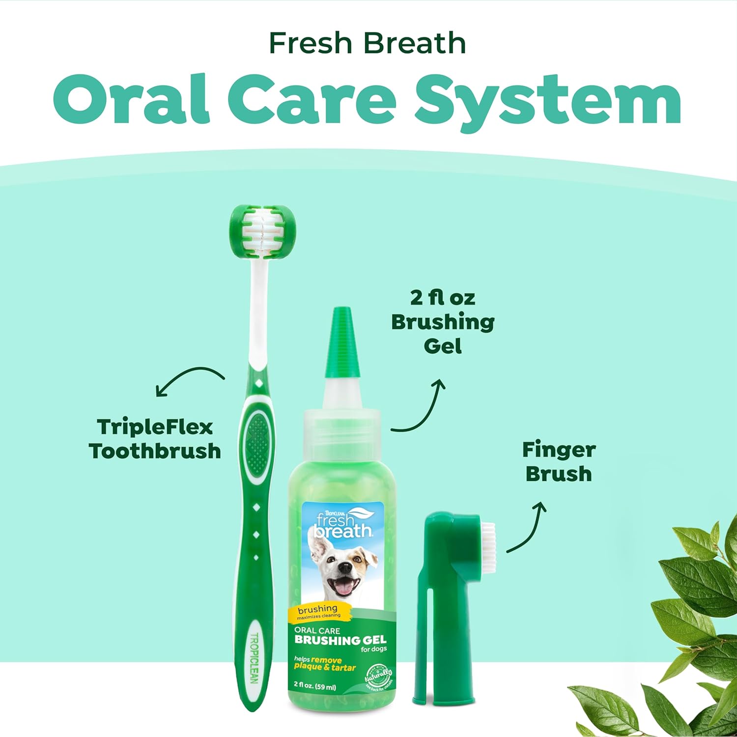 TropiClean Fresh Breath Dog Oral Care Kit
