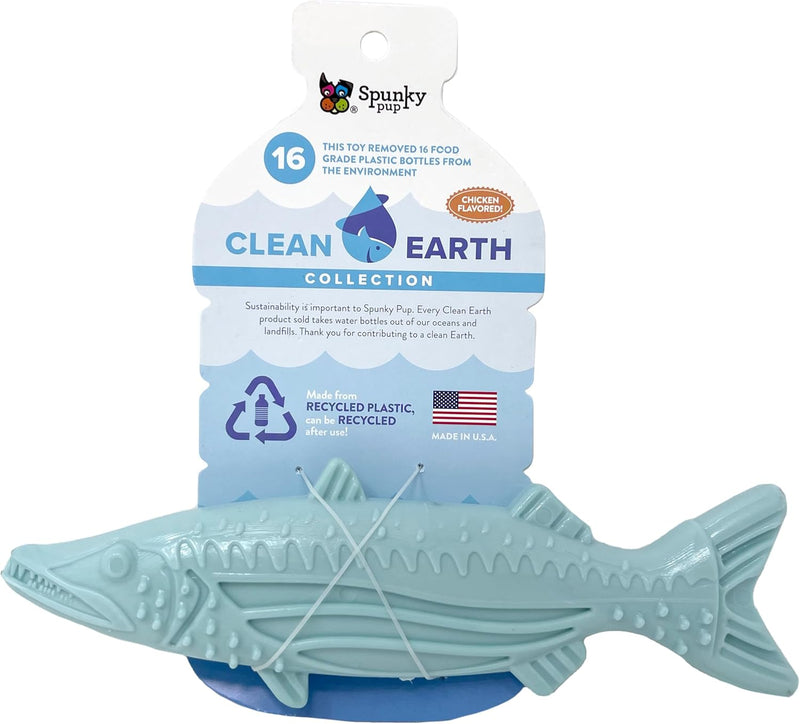 Spunky Pup Clean Earth Hard Dog Chew Toy - Barracuda