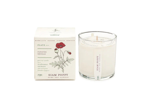 KOBO Siam Poppy Plant The Box Pure Soy Candle - 9 oz.