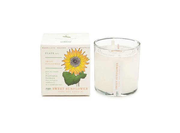 KOBO Sweet Sunflower Plant The Box Pure Soy Candle - 9 oz.