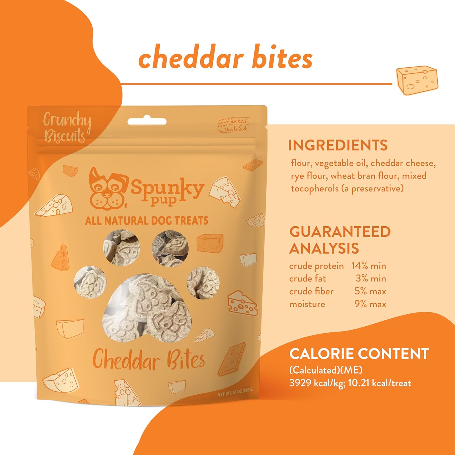 Spunky Pup Crunchy Biscuit Treats - Cheddar Bites