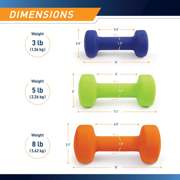 Marcy Neoprene Coated Dumbbell Set - 3 pc