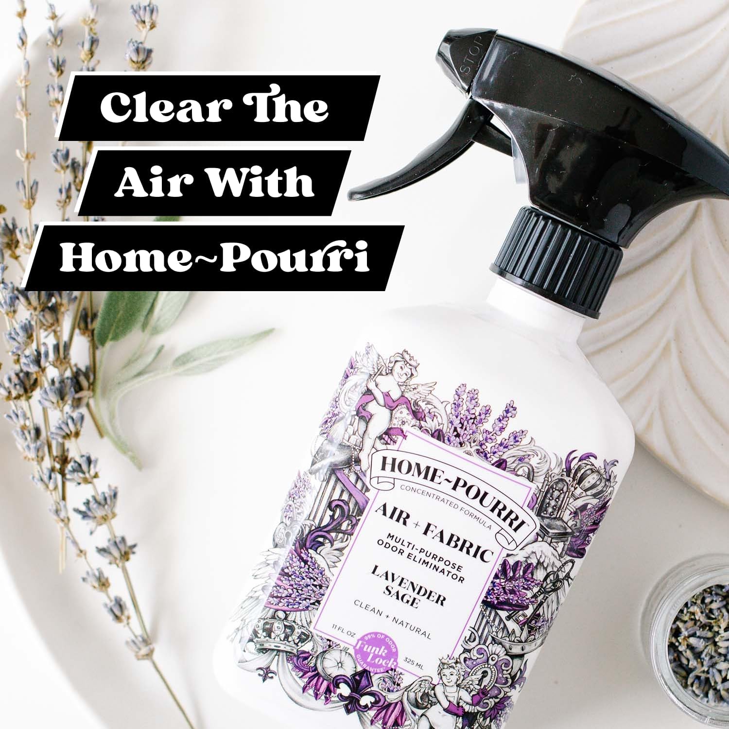 Home~Pourri Air + Fabric Multi-Purpose Lavender Sage Odor Freshener Spray - 11 oz.