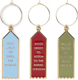 Kate Spade Book Club Wine Charm Set